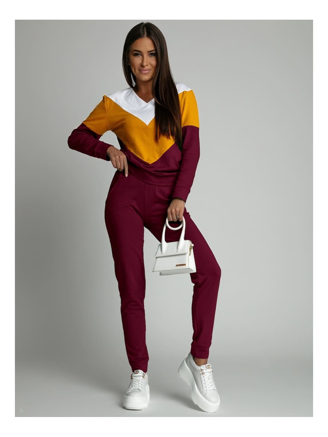 Women\'s burgundy tracksuit set FI581 - Online store - Boutique